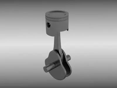 Piston and crankshaft assembly 3D model