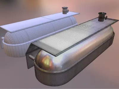 Fuel Tank Low and High Poly Work File Low-poly 3D model