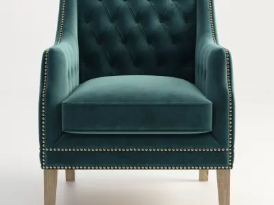 chair teal velvet accent Free 3D print model