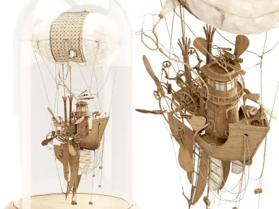 The Captain steampunk sculpture by Daniel Agdag 3D model