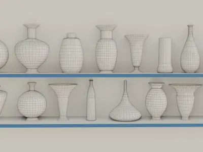 Vase Designs Collection Free low-poly 3D model