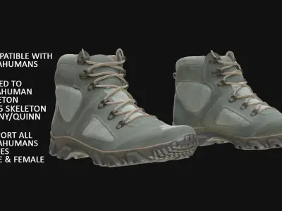 Boots 201 - All MH Bodies - UE5 Skeletons - Rigged Low-poly 3D model