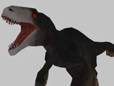 Utahraptor Low Poly Style PS1 PSX Low-poly 3D model