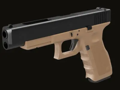 Glock 34 Brown Low-poly 3D model
