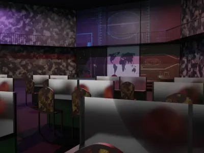 Military Mission Control Center Low-poly 3D model