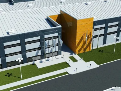 Warehouse Building Exterior 3D model