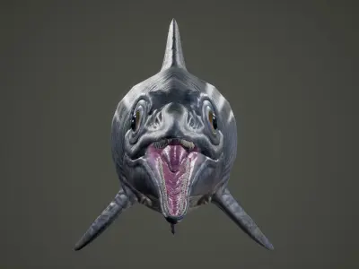 Ichthyosaurus Customizable Low-poly 3D model