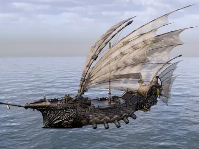 Fantasy Flying Ship 3D model