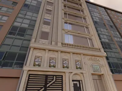 Classic stone facade-Building Classic Facade Element 3D model