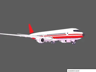 Jet aircraft Low-poly 3D model