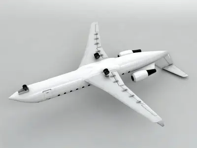 Bombardier CRJ 200 - Generic White Low-poly 3D model