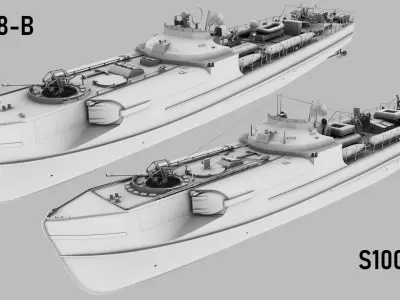 SCHNELLBOOT S38-B and S100 BUNDLE 3D model