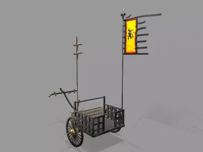 Chariot Fire Cart - Fire Cart Low-poly 3D model