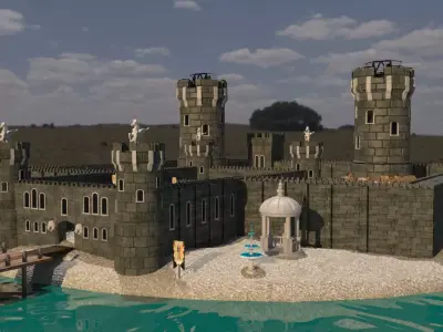 Modular Medieval Castle Exterior 3D model