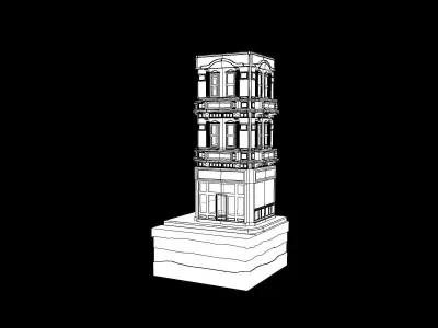 Old Istanbul City Building 009 3D model