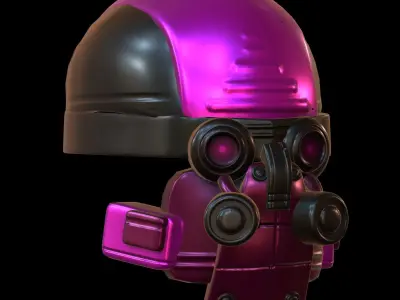 Gas mask helmet 3d model scifi Low-poly  Low-poly 3D model 540