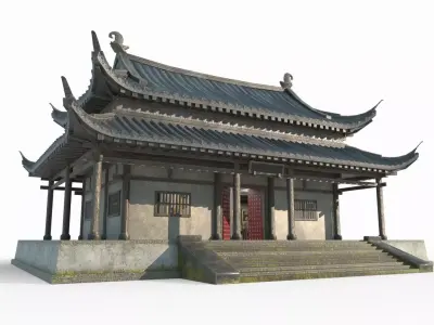 Asian Ancient Architecture Court 3D model