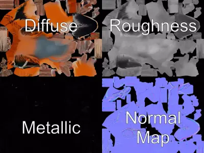 Orange Crested Bird model pack Low-poly 3D model