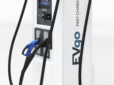 BTC Power 50 kW Slim Line DC EV Fast Car Charger Station 3D model