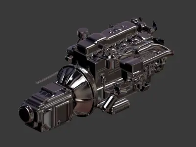 Isuzu 4BC2 Diesel Engine Low-poly 3D model