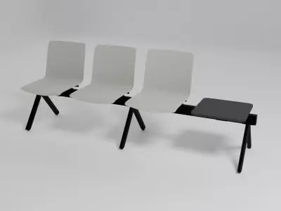 SHILA - Freestanding 3 seater bench with the table top - Free 3D model