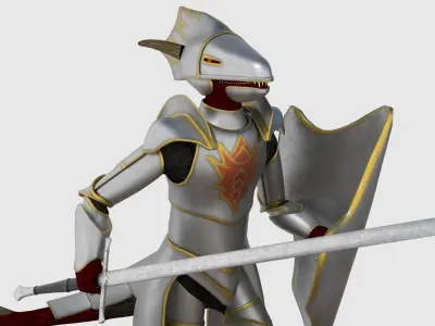 Dragonborn Character - Game Ready Low-poly 3D model