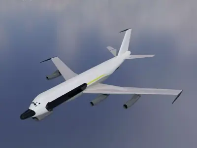 RC-135B Electronic Tanker Style Jet - Custom 1950s Aircraft Low-poly 3D model