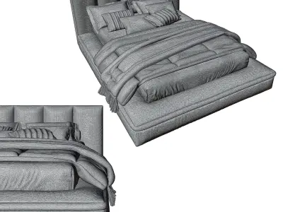 Bed B upholstered frame Free 3D model