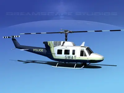 Bell 212 V09 Police SWAT 3D model