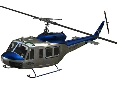 Air America UH-1H Huey Low-poly 3D model