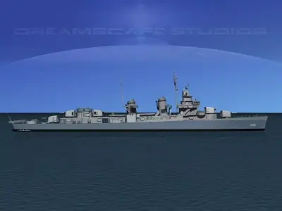 Fletcher Class Destroyer DD-498 USS Philip 3D model