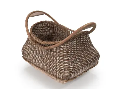 Jacquelyne Wood Handled Basket Free 3D model