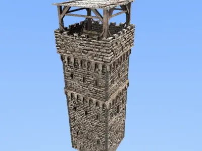 medieval watch tower 1 3D model