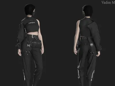 Female Modern Outfit 7 3D model