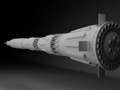 N1 Rocket Low-poly 3D model