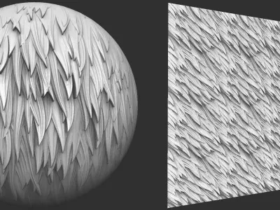 Stylized Fur VDM Brushes and Surface Noise Low-poly 3D model