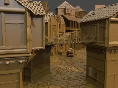 Medieval Dark Town 3D model