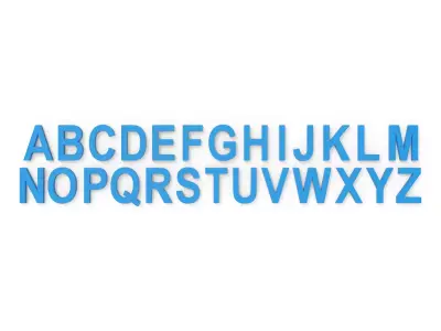 3D Printable English Alphabets -A-Z - Arial Font - 20mm 3D print model