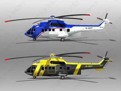 Aerospatiale 33L2 Low-poly 3D model