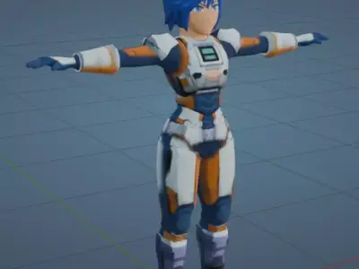 Retro Sci-Fi Character Low-poly 3D model