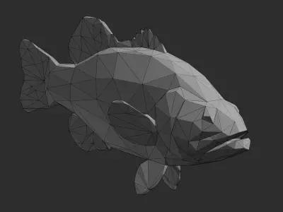 Low Poly Largemouth Bass Low-poly 3D model