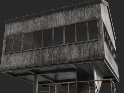 Old Rusty Industial Building 3D model