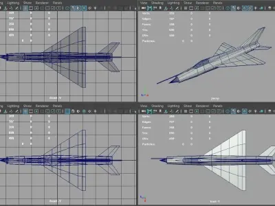 MiG-21 fighter jet Low-poly 3D model