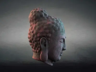 Buddha Statue Head model head 3D model