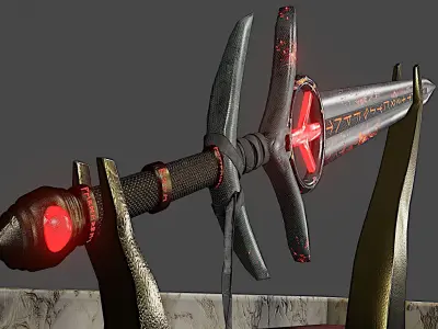 Tyrfing sword in stone box Free low-poly 3D model