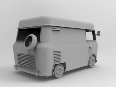 Mini van  Low-poly 3D model
