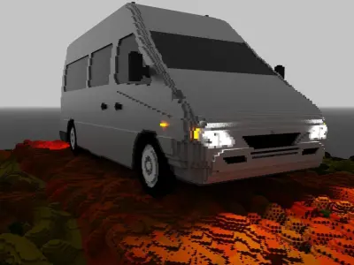 Mercedes-Benz Sprinter 1995 voxel Free low-poly 3D model