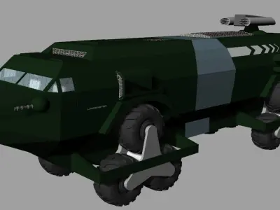 Landmaster armored vehicle on wheels Free 3D model
