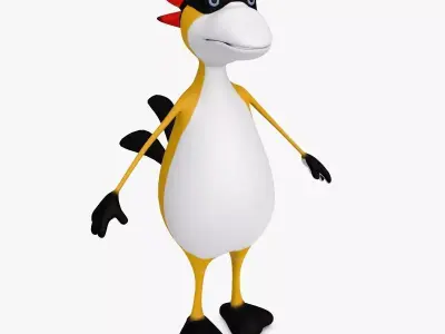 Cartoon Bird Mascot 3D model