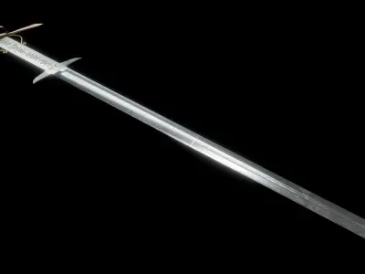 Zweihander Sword Low-poly 3D model